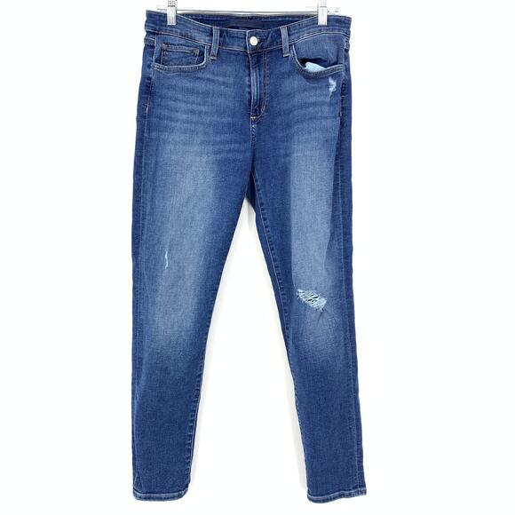 Joe's Jeans Women's Size 31 Skinny Ankle Jeans Distressed Medium Wash Denim - Picture 1 of 6